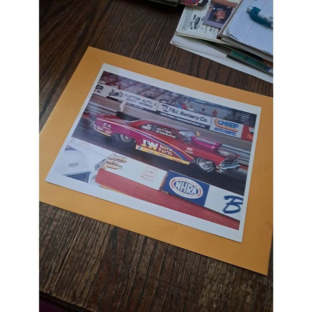 Vintage Jeff Littleton 1967 Nova World's Fastest Drag Car 8x10 Promo Photo NHRA